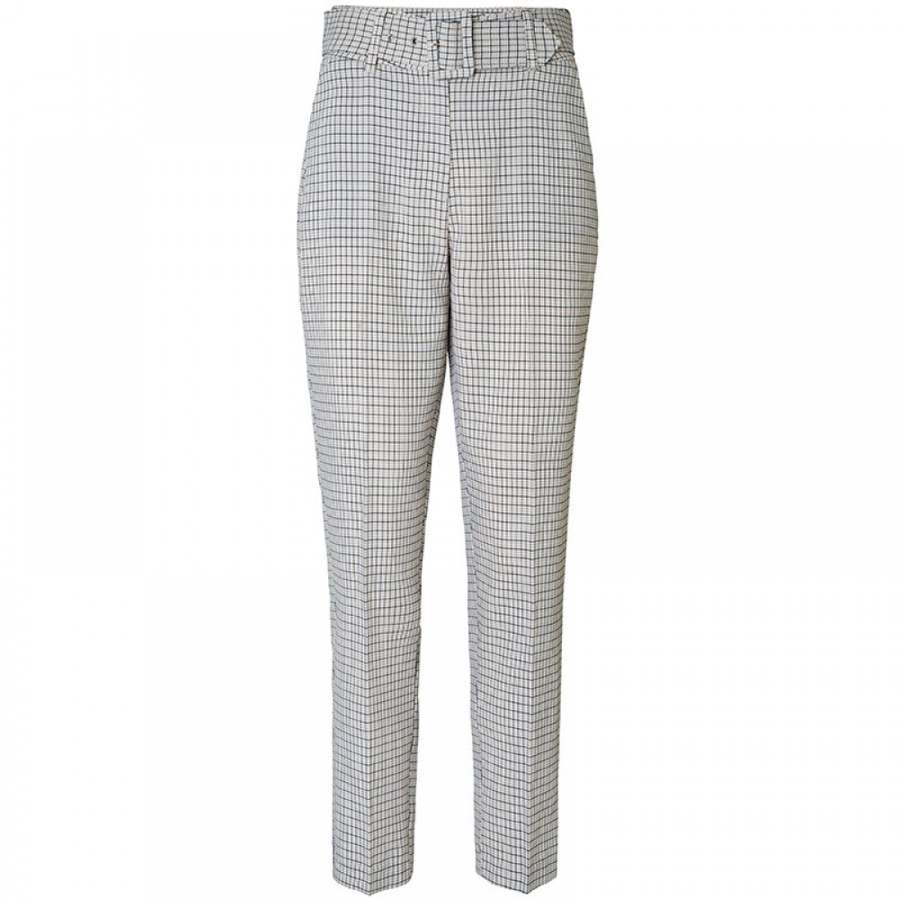 2nd One bukser - Kaia 471 Pants, Belted Spring Check 