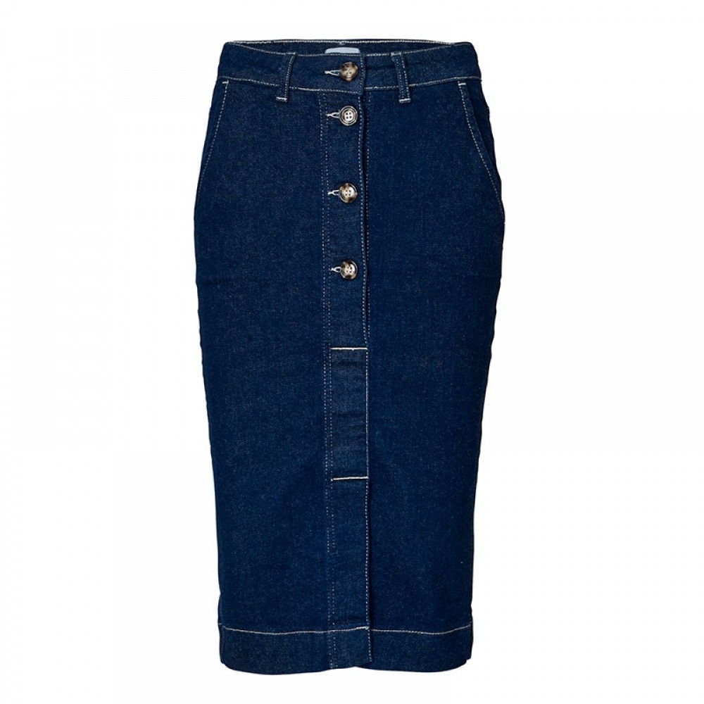 2nd One nederdel - Willow 601 Skirt, Raw Blue Stitch