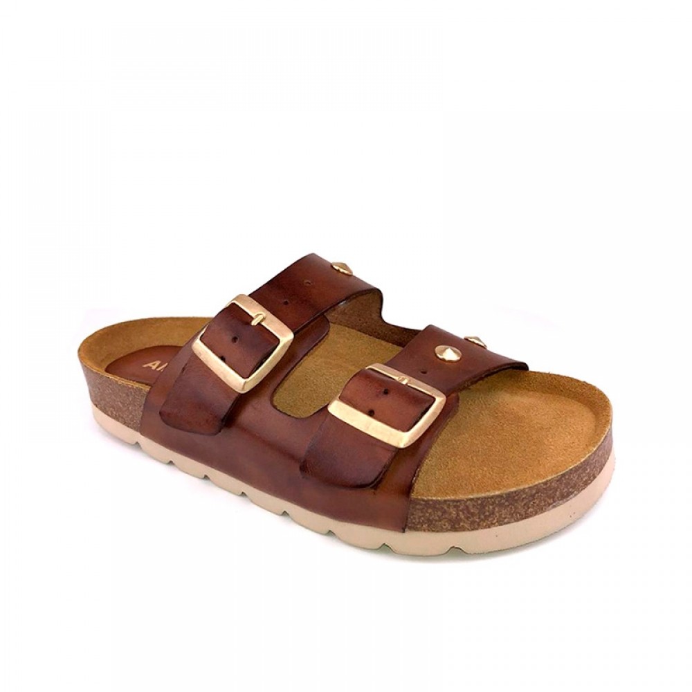 AMUST sandal - Frida Studs Sandal, Cognac