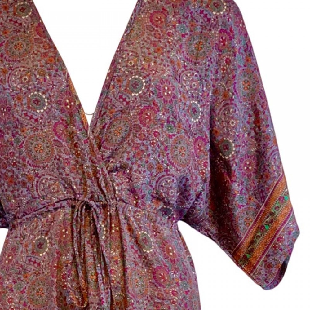 Black Colour kjole - LUNA Long Dress, Purple 