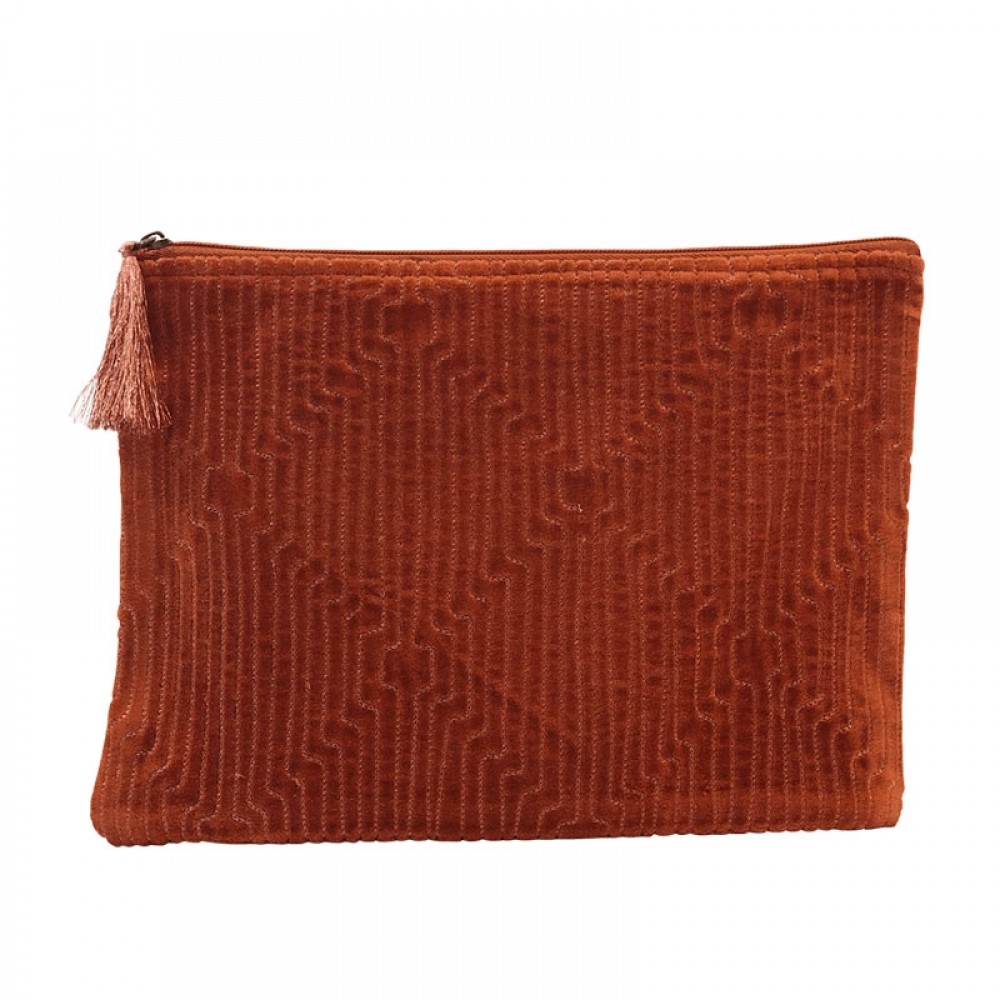 Black Colour pung - AMBER Velvet Large, Orange