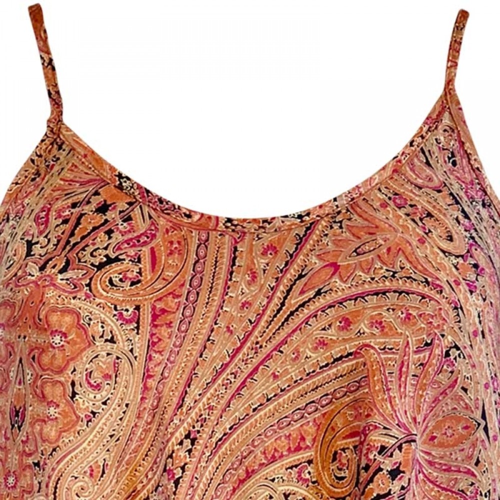 Black Colour top - LUNA Strap Top, Paisley