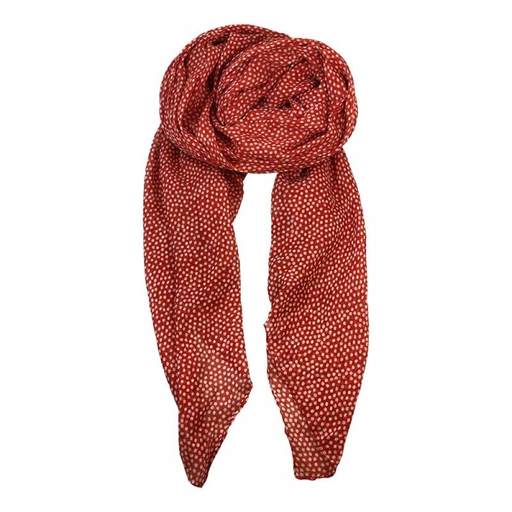 Black Colour tørklæde - NILA Dot Scarf, Coralred