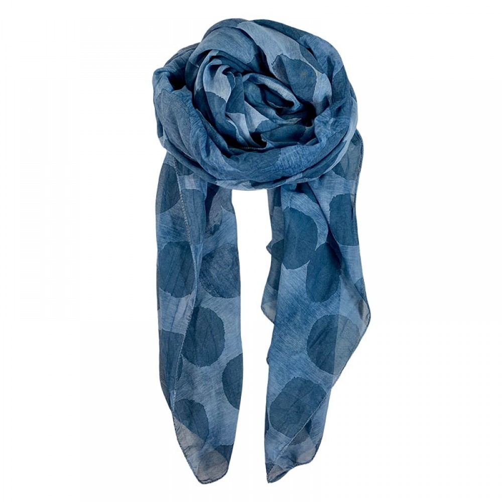 Black Colour tørklæde - LIVA Dot Scarf, Jeans Blue