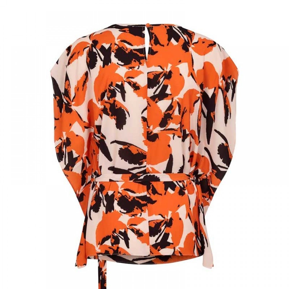 Bruuns Bazaar bluse - Leaves Cava Top, Burnt Copper 