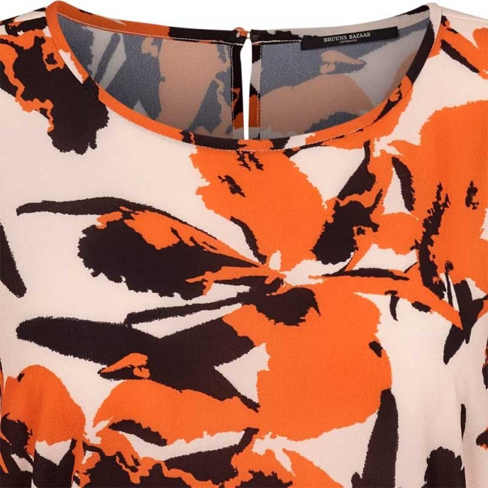 Bruuns Bazaar bluse - Leaves Cava Top, Burnt Copper 