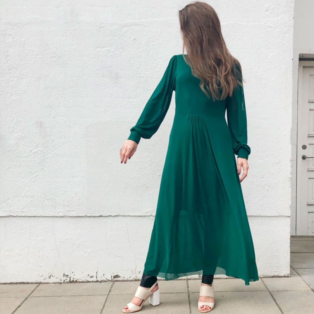 Bruuns Bazaar kjole - Thora Lucia Dress, Dark Forest