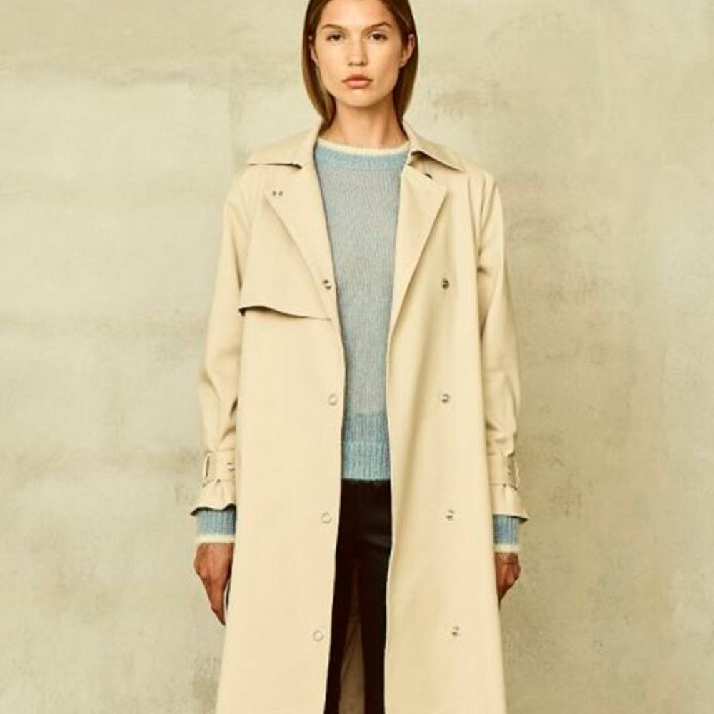 Bruuns Bazaar strikbluse - Cynthia Frida Pullover, Heather Blue