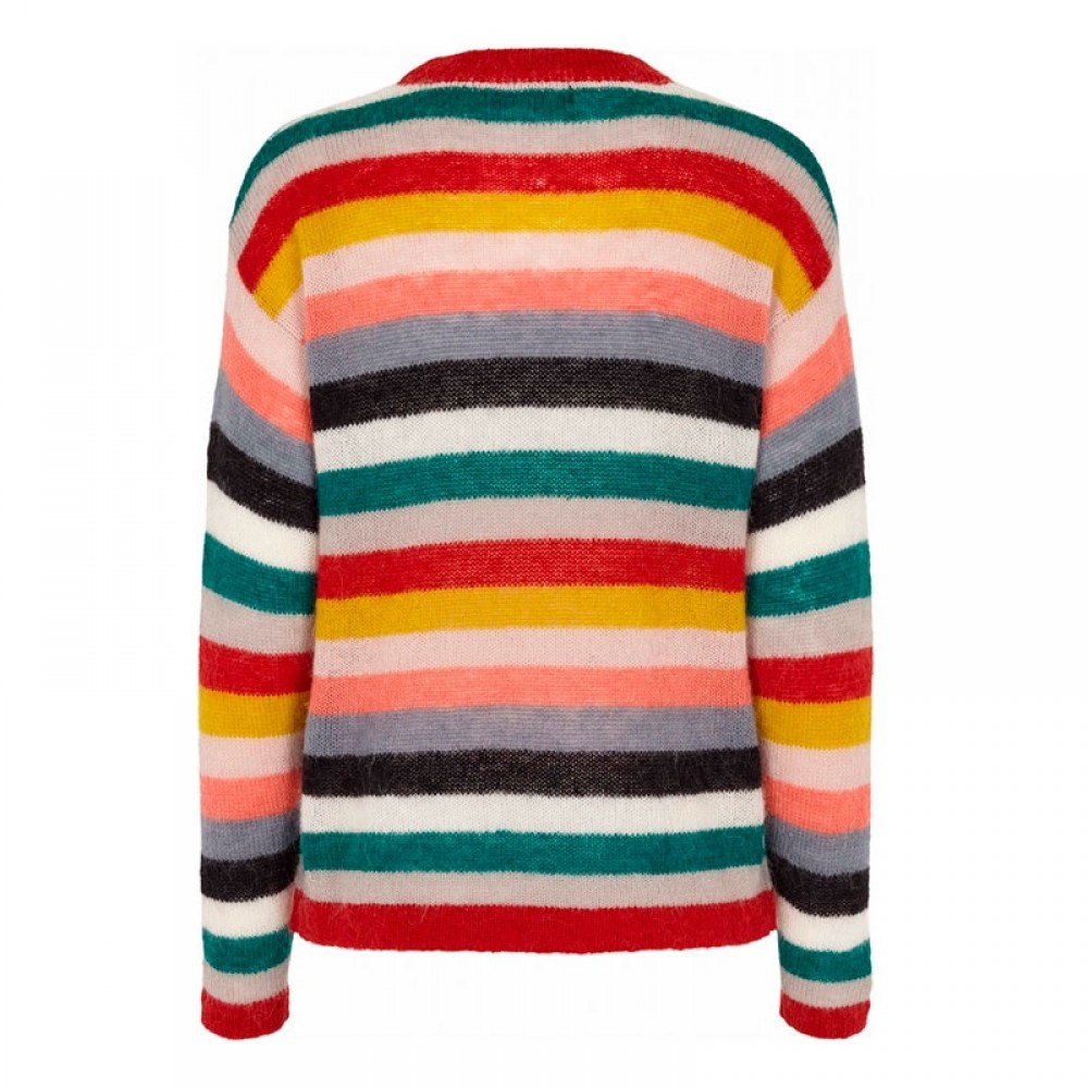 Bruuns Bazaar strikbluse - Penelope Alina Pullover, Multi Color 