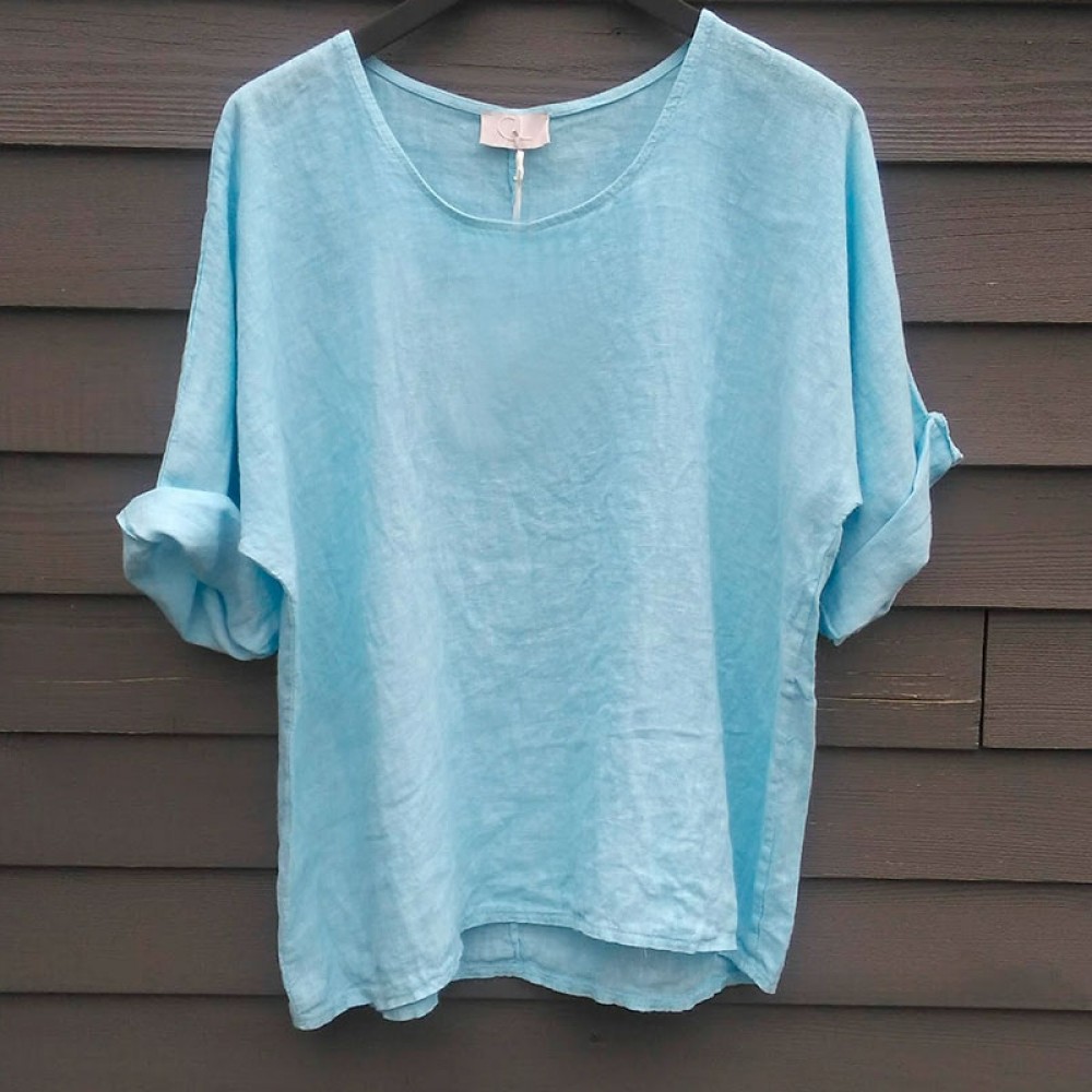 Cabana Living hørbluse - Blouse Lino 1101, Light Blue