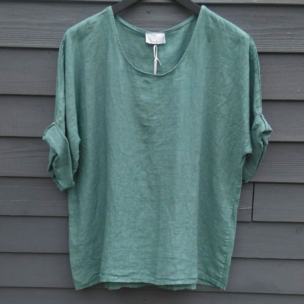 Cabana Living hørbluse - Blouse Lino 1101, Salvia 