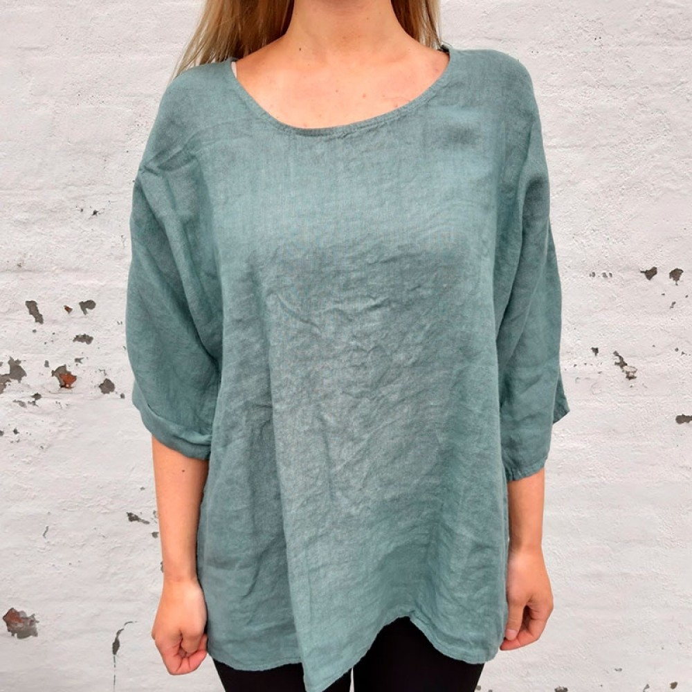 Cabana Living hørbluse - Blouse Lino 1101, Salvia 