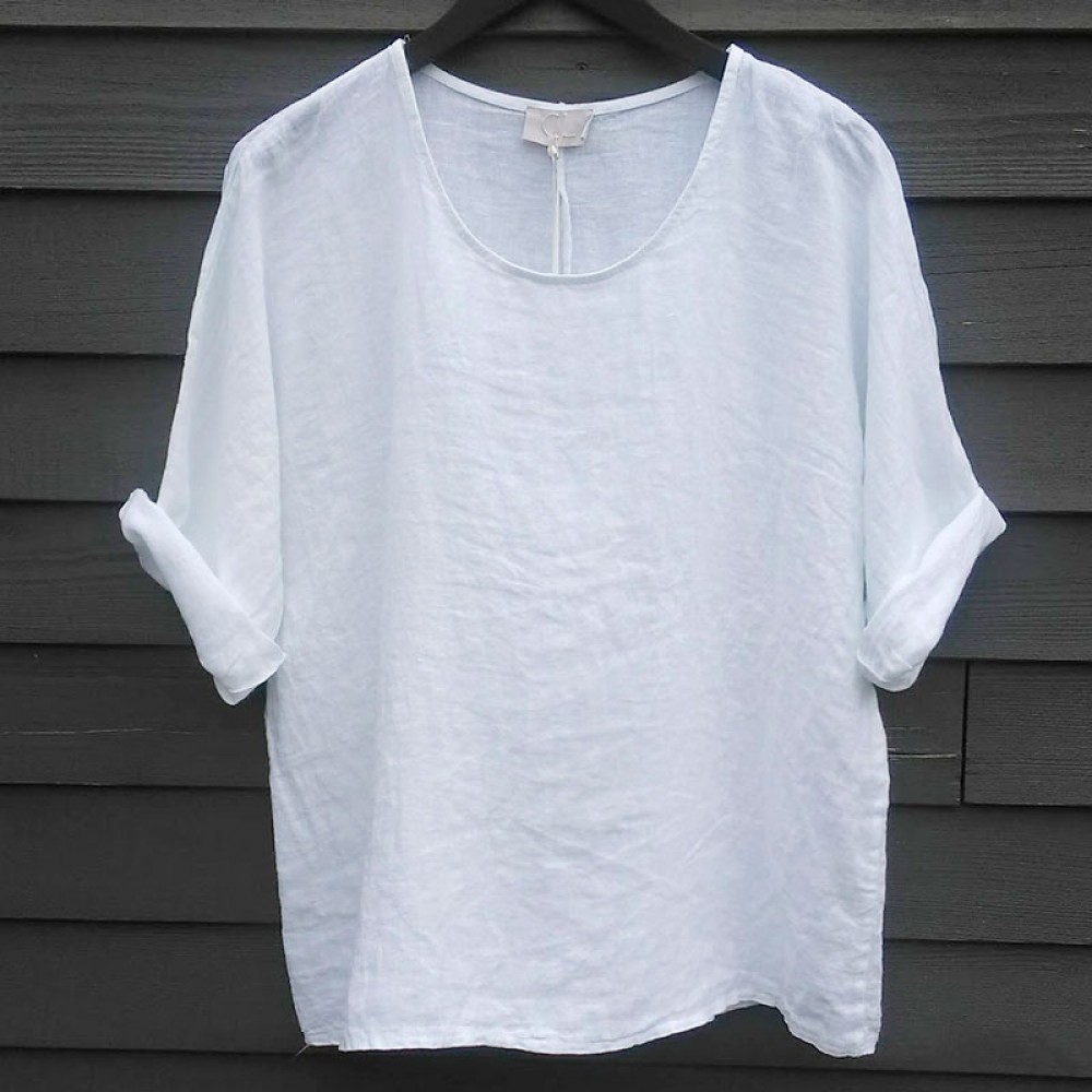 Cabana Living hørbluse - Blouse Lino 1101, White 