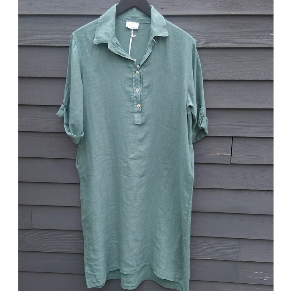 Cabana Living hørkjole - Dress Lino 3008, Salvia 