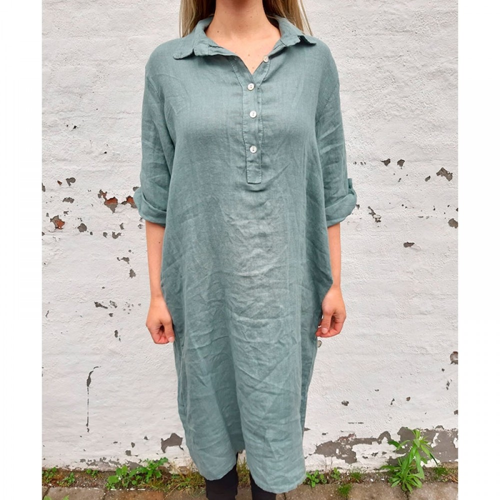 Cabana Living hørkjole - Dress Lino 3008, Salvia 