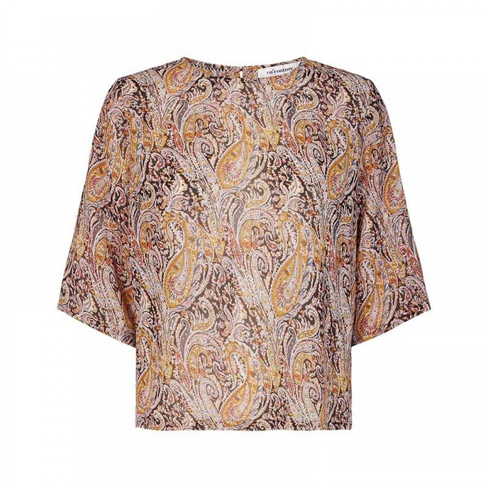 Co'couture bluse - Mahal Blouse, Black Floral 