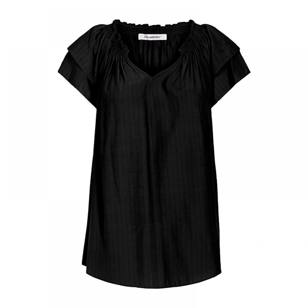 Co'couture bluse - Sunrise Stripe Top, Black