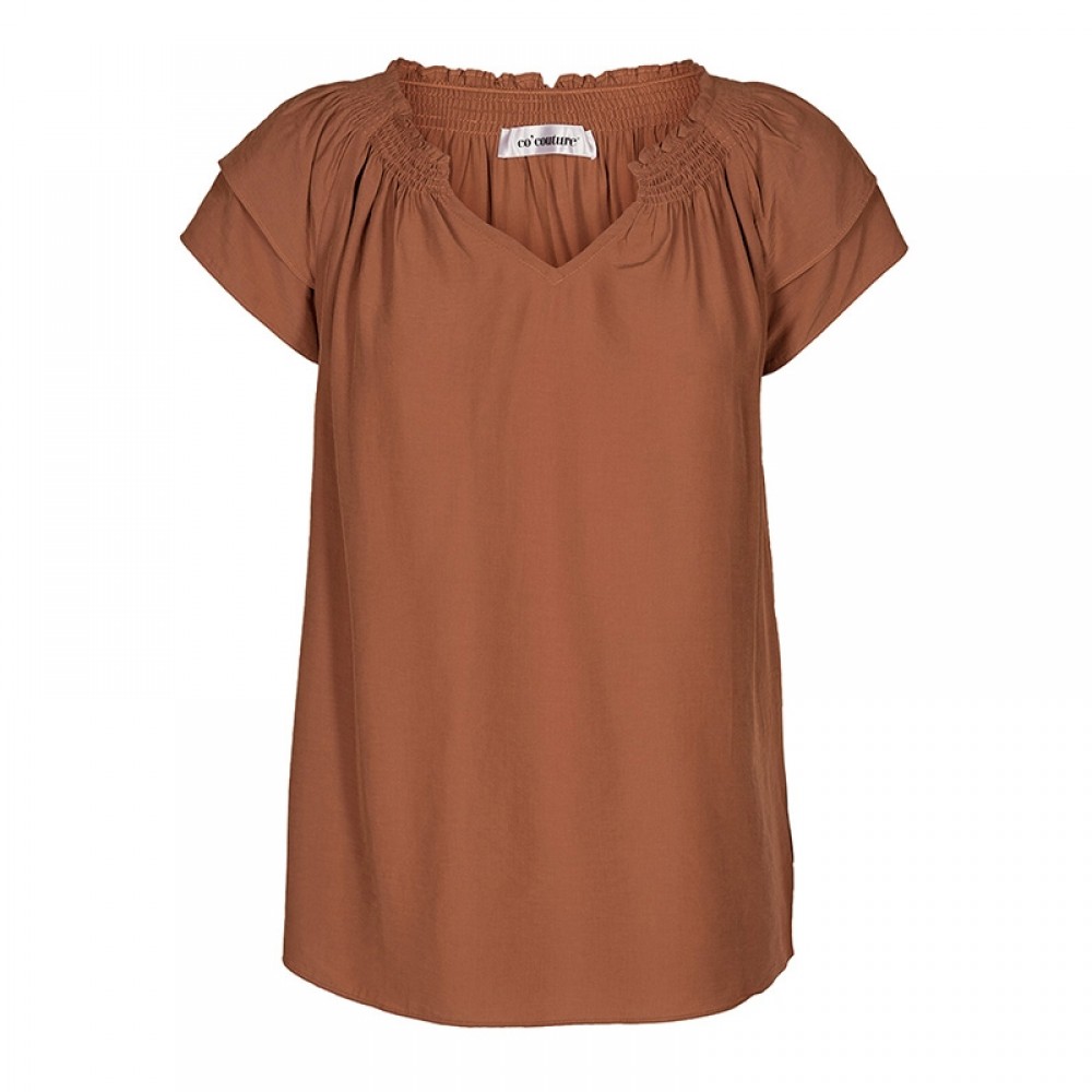 Co'couture bluse - Sunrise Top, Peach Skin