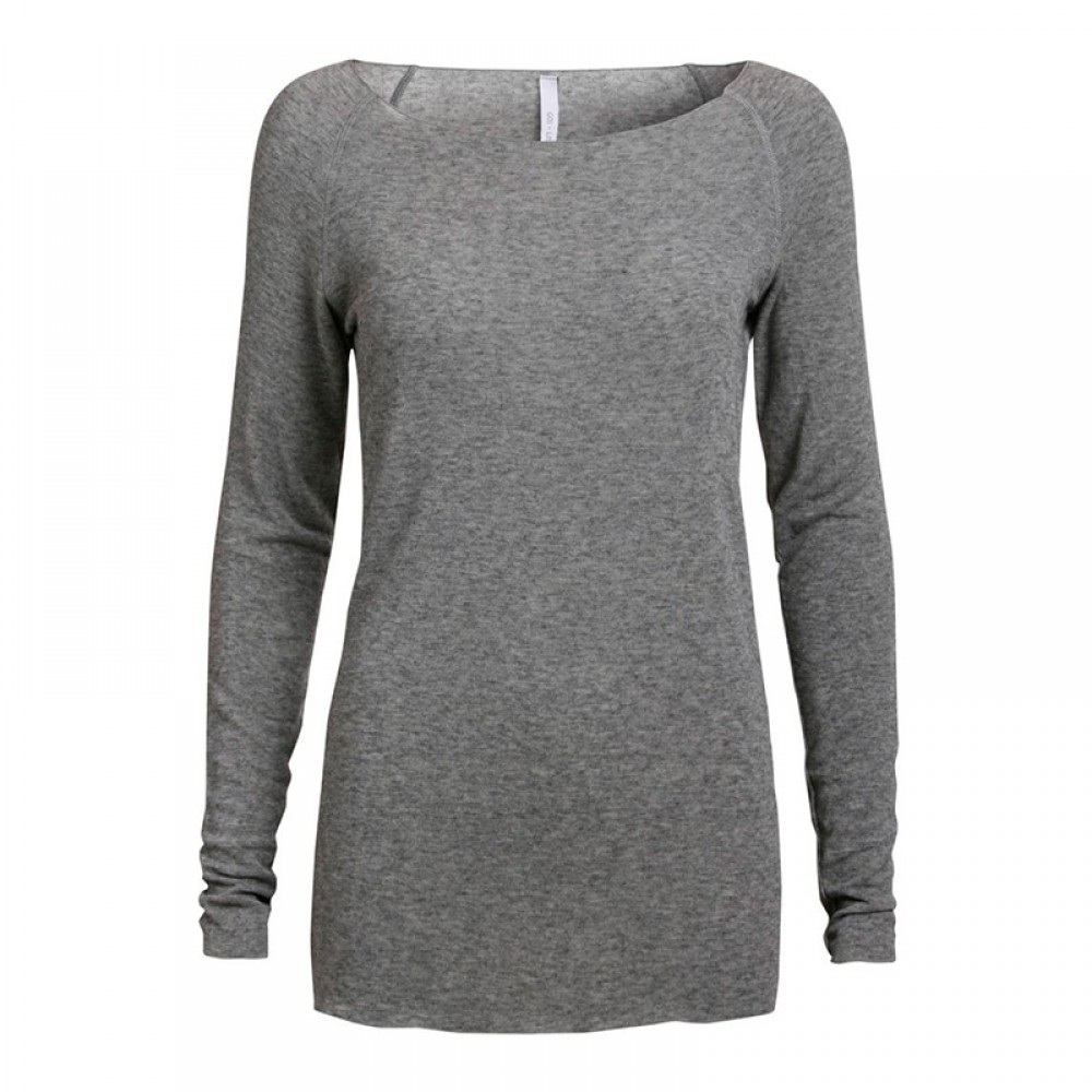 Gai + Lisva bluse - Amalie Solid, Light Grey Melange