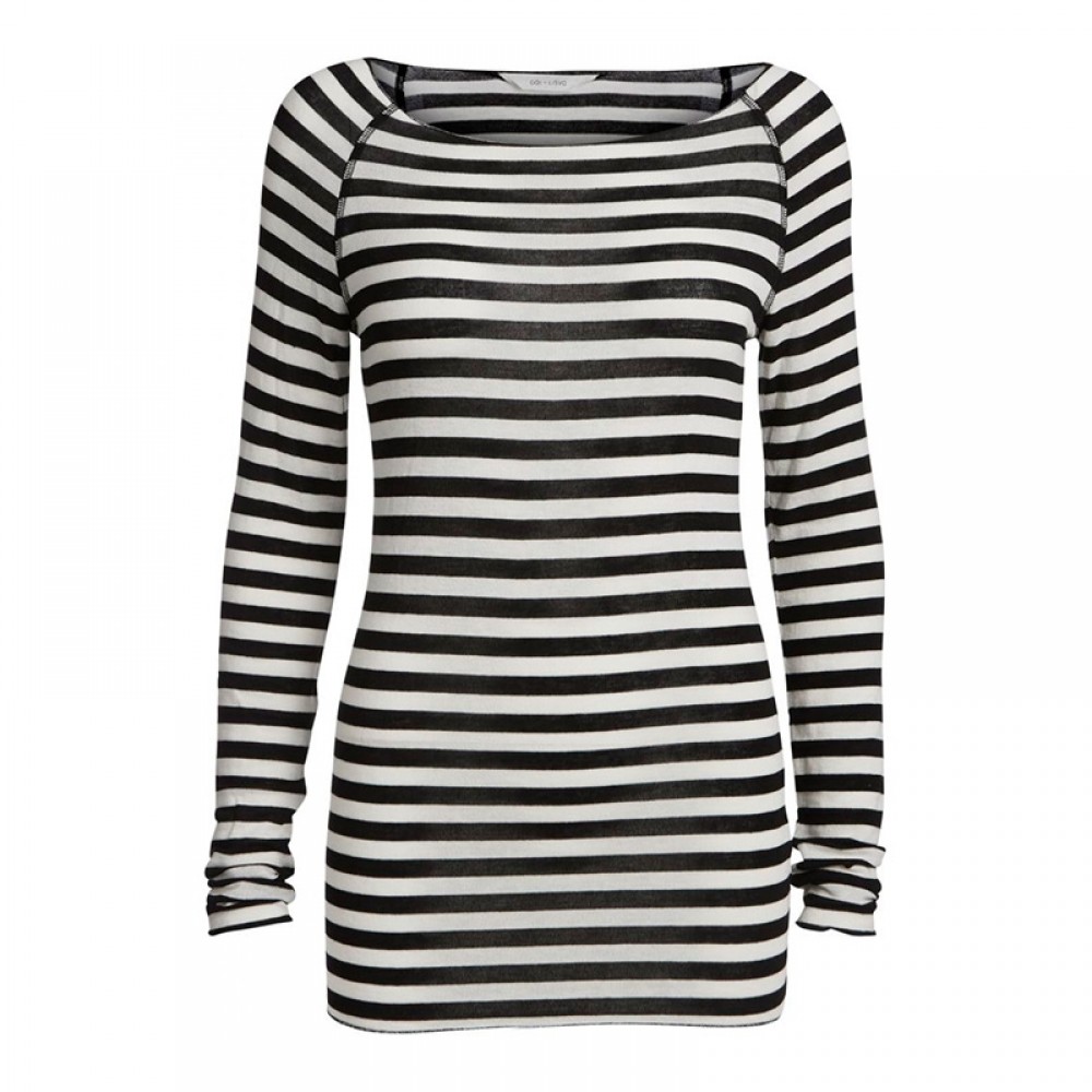 Gai + Lisva bluse - Amalie Medium Stripe, Off White / Black