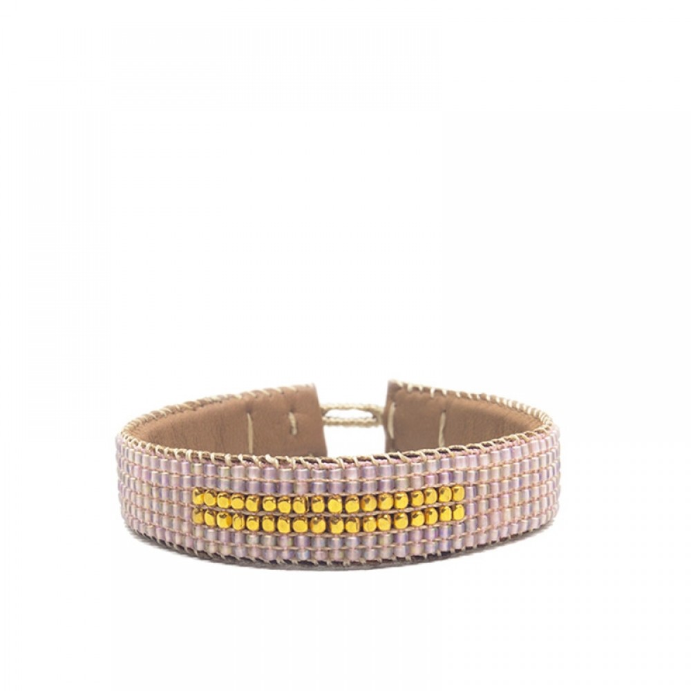 Ibu Jewels armbånd - Big Stripe, Nude 