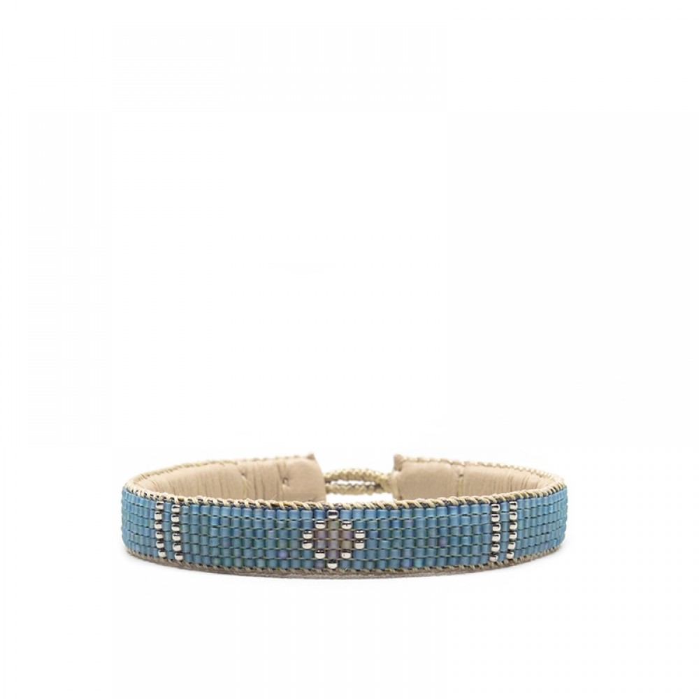 Ibu Jewels armbånd - One Flower, Blue 