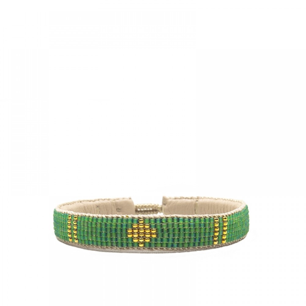 Ibu Jewels armbånd - One Flower, Green