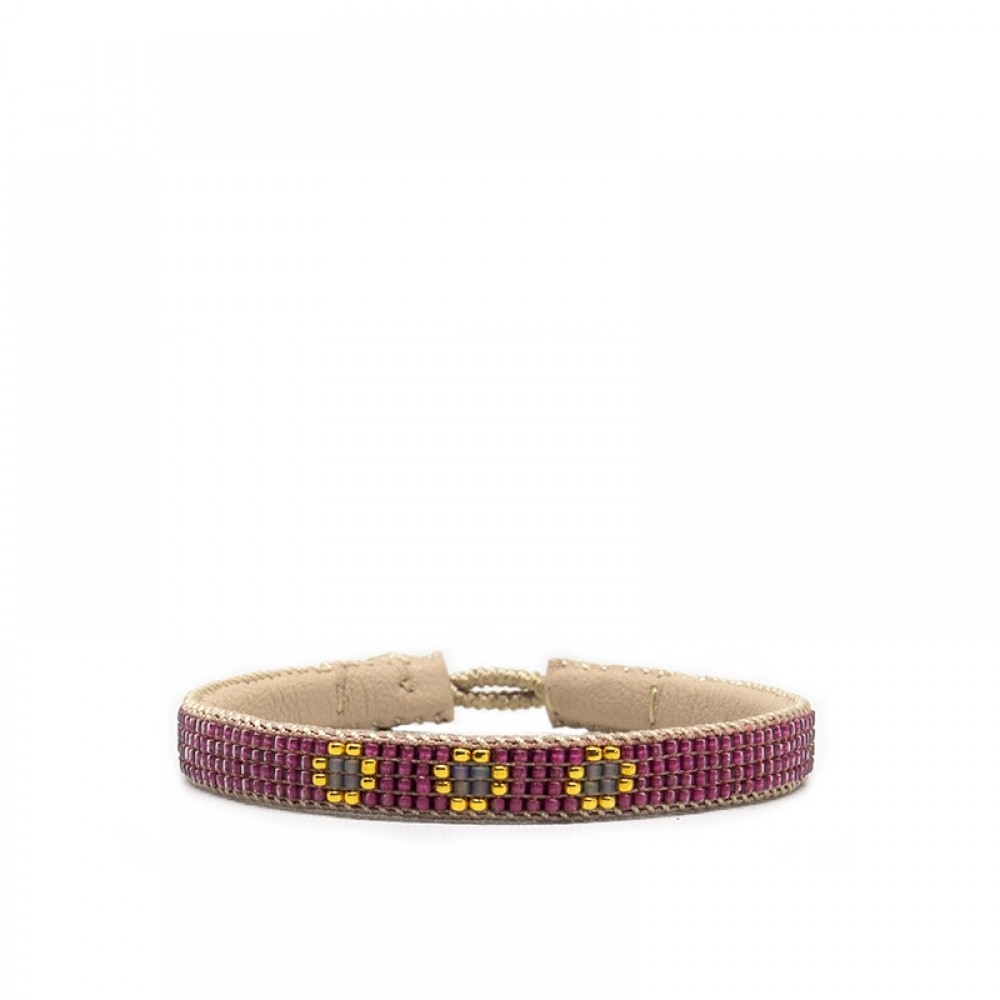 Ibu Jewels armbånd - Three Flower, Pink