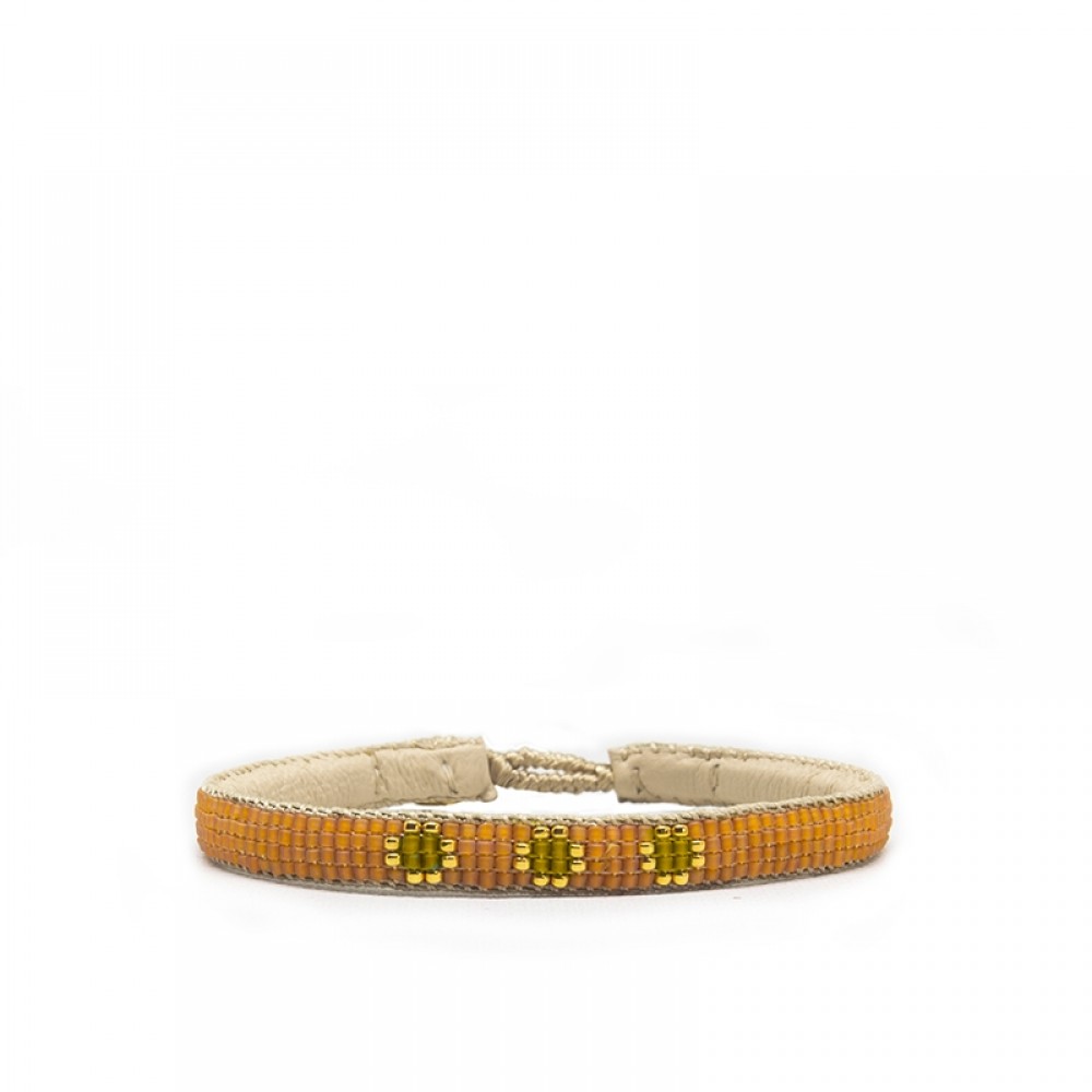 Ibu Jewels armbånd - Three Flower, Orange 