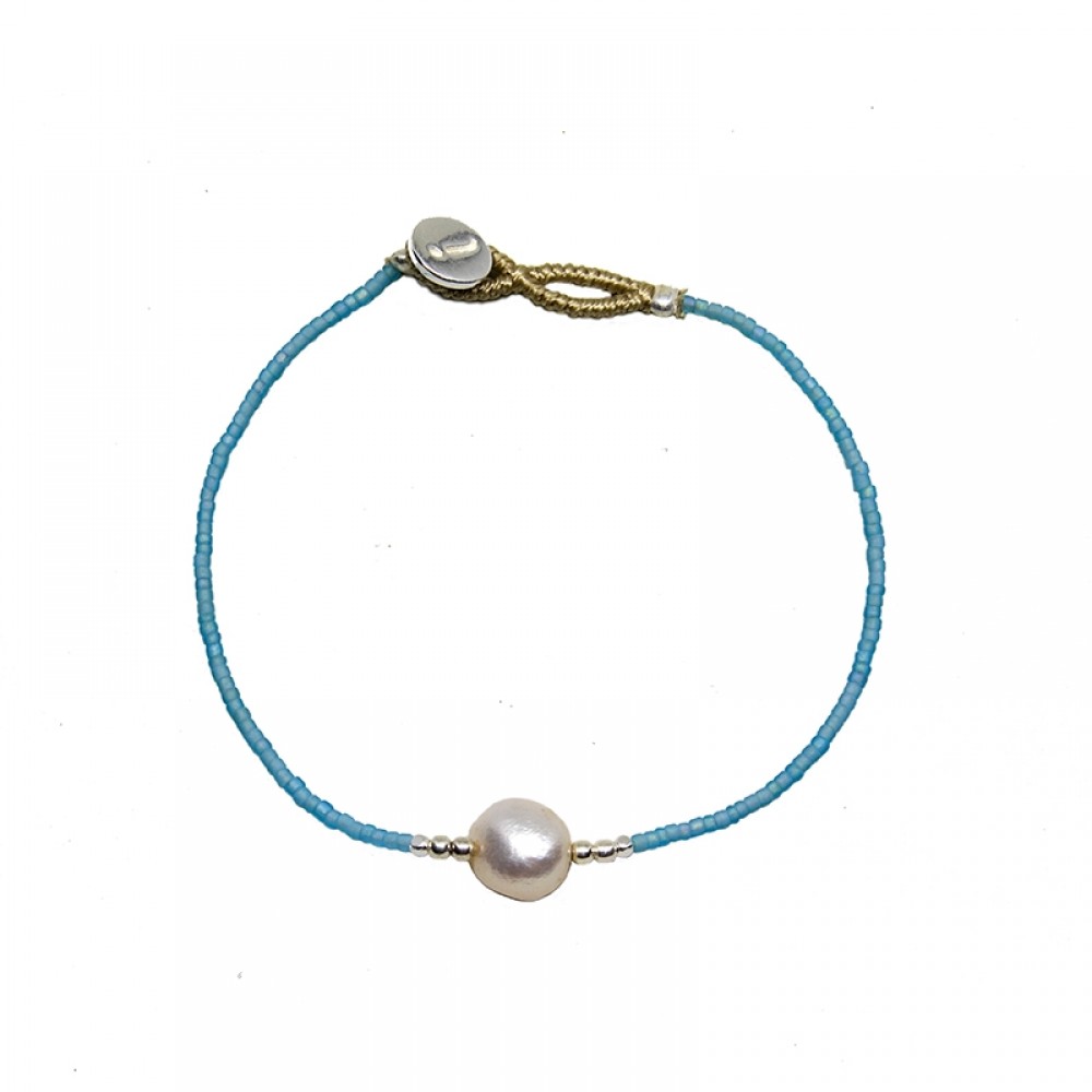 Ibu Jewels armbånd - Lulu Queen Pearl, Blue