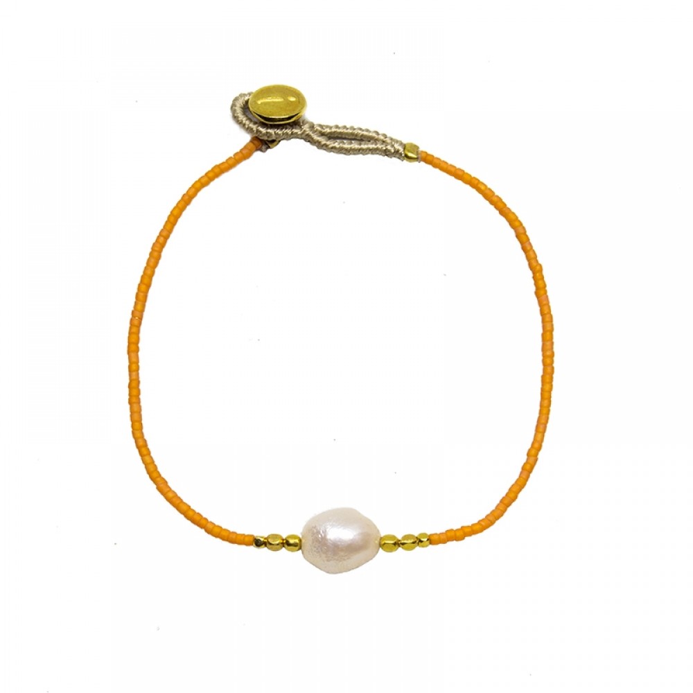 Ibu Jewels armbånd - Lulu Queen Pearl, Orange