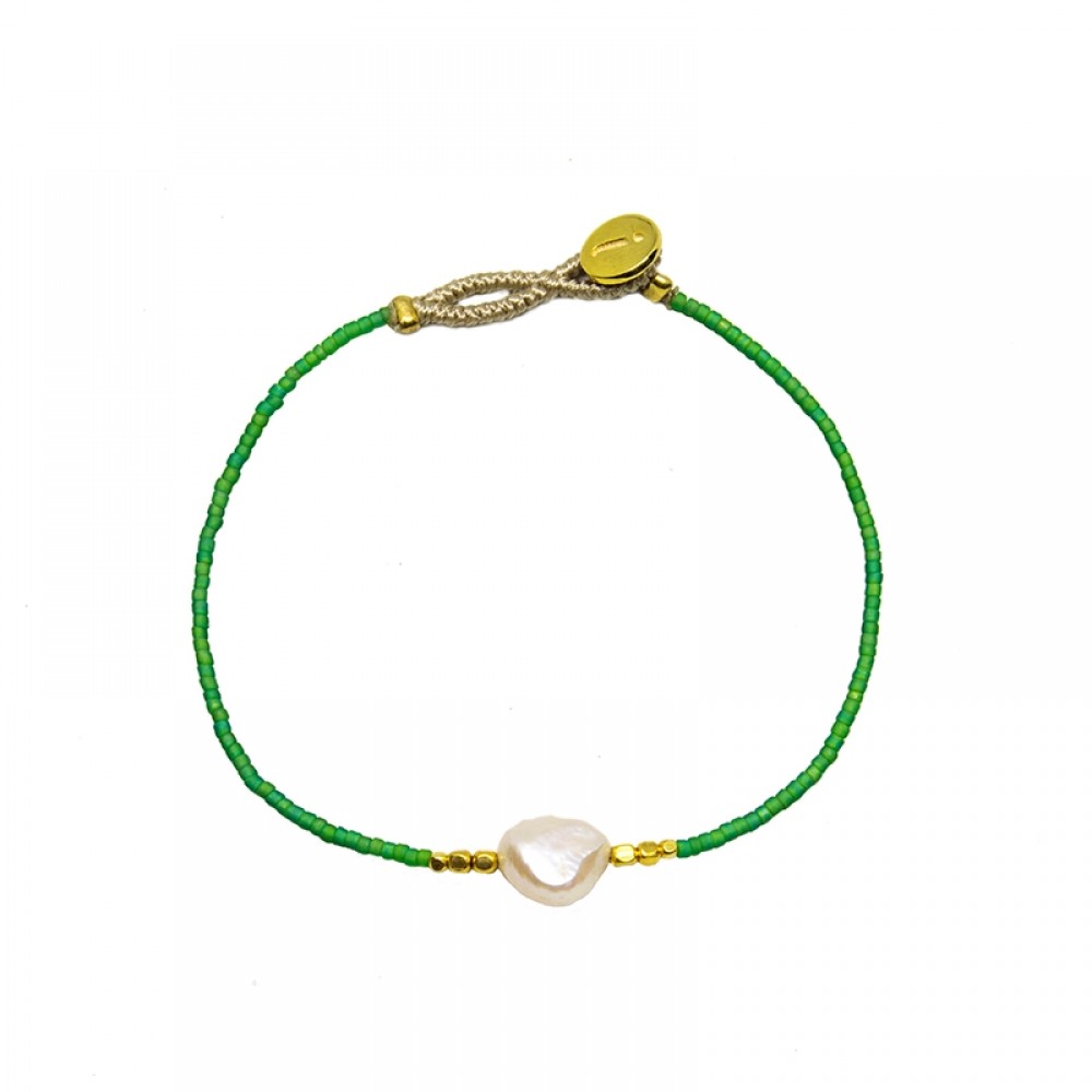 Ibu Jewels armbånd - Lulu Queen Pearl, Green