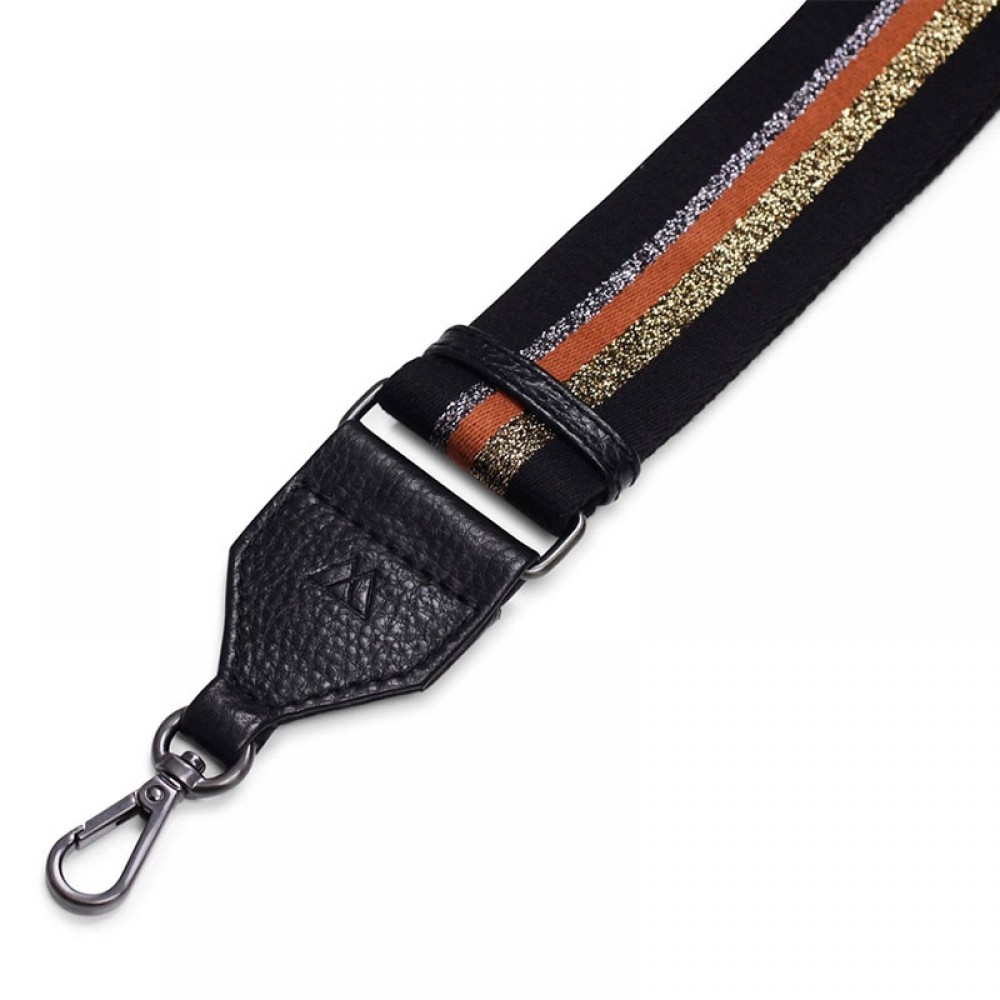 Markberg taskerem - Finley Guitar Strap, Black Gold Orange