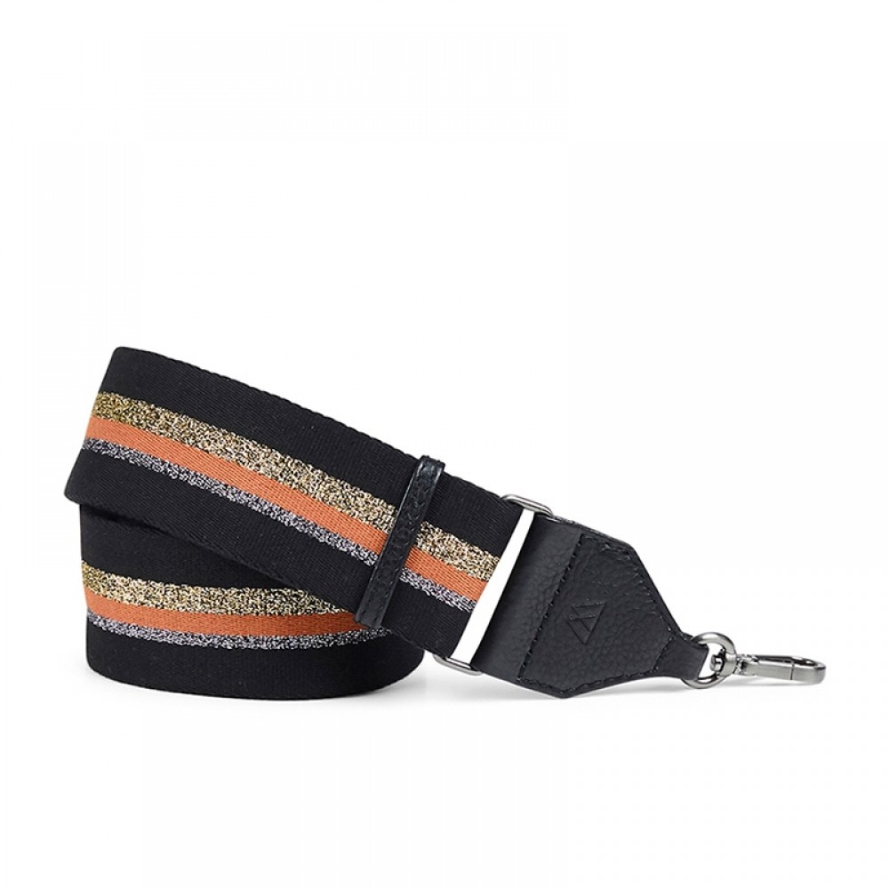 Markberg taskerem - Finley Guitar Strap, Black Gold Orange
