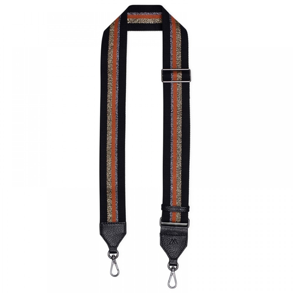 Markberg taskerem - Finley Guitar Strap, Black Gold Orange