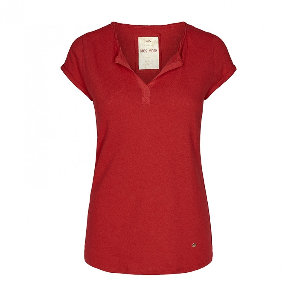 Mos Mosh bluse - Troy Tee SS, Rococco Red