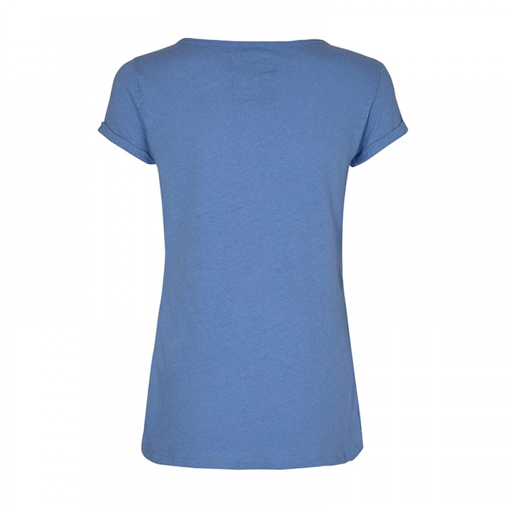Mos Mosh bluse - Troy Tee SS, Allure Blue