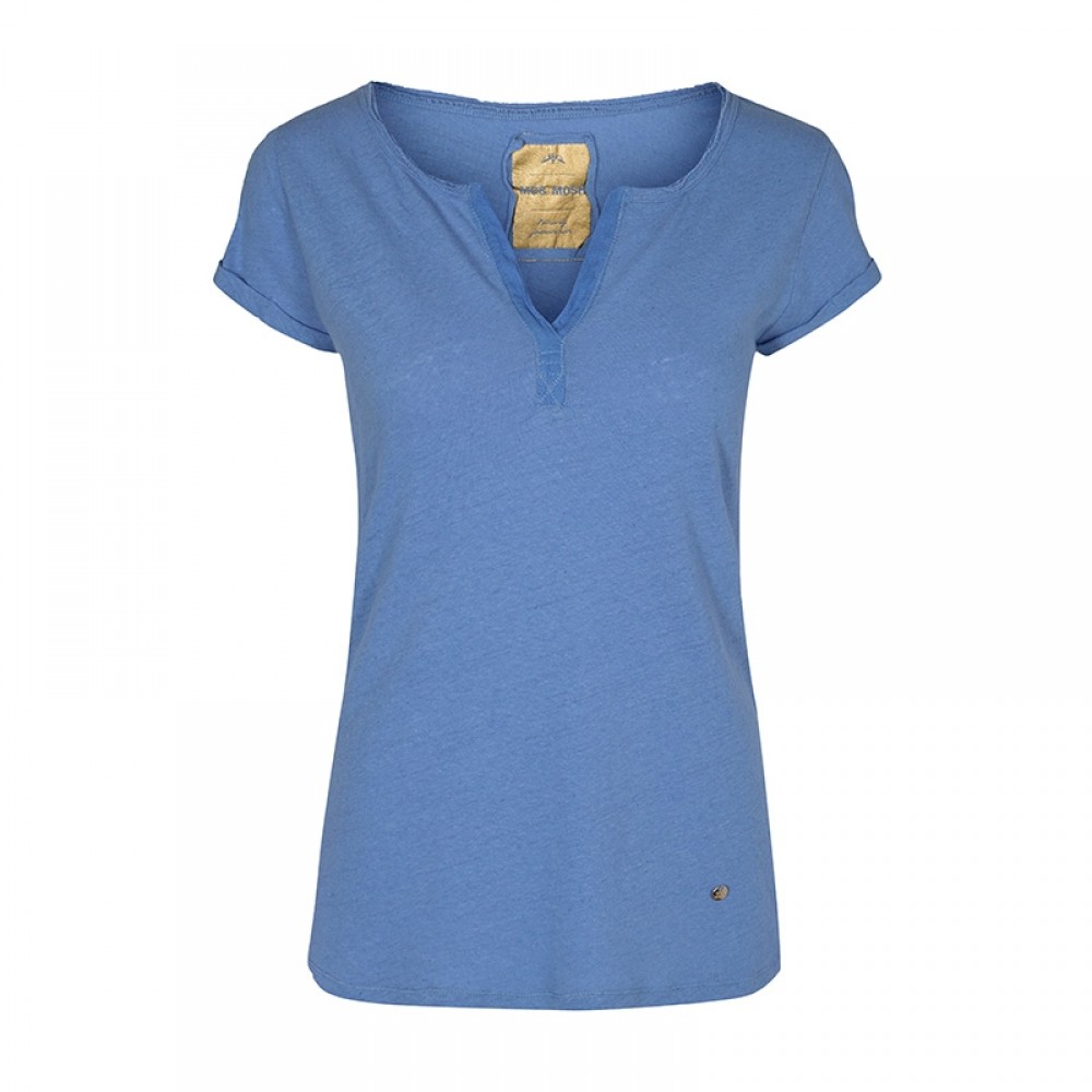 Mos Mosh bluse - Troy Tee SS, Allure Blue