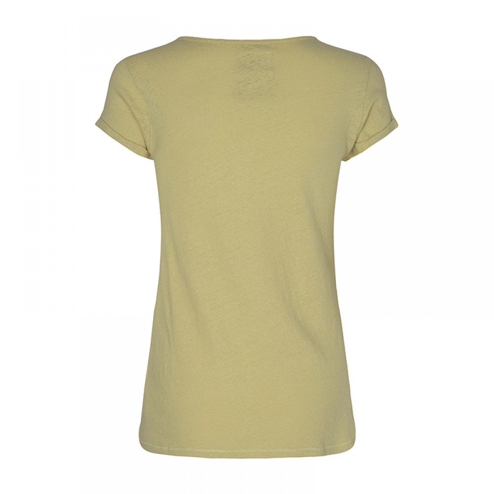 Mos Mosh bluse - Troy Tee SS, Shadow Lime
