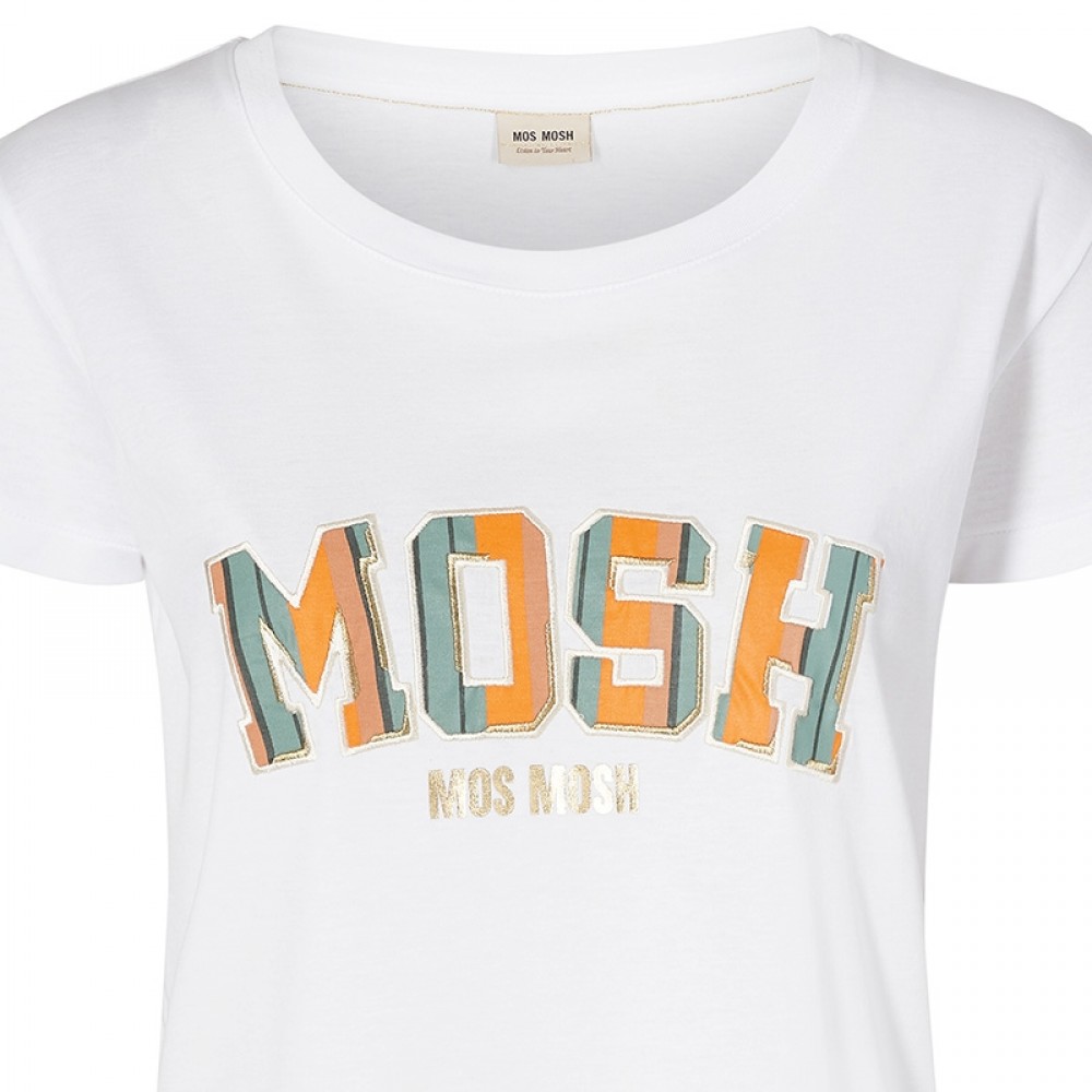 Mos Mosh bluse - Like Logo Tee, White