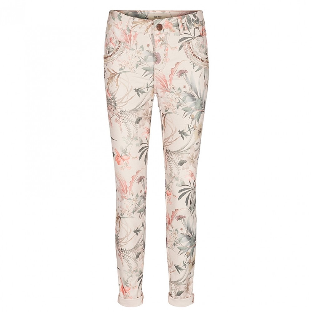Mos Mosh bukser - Naomi Shine Flower Pant, Rose Flower