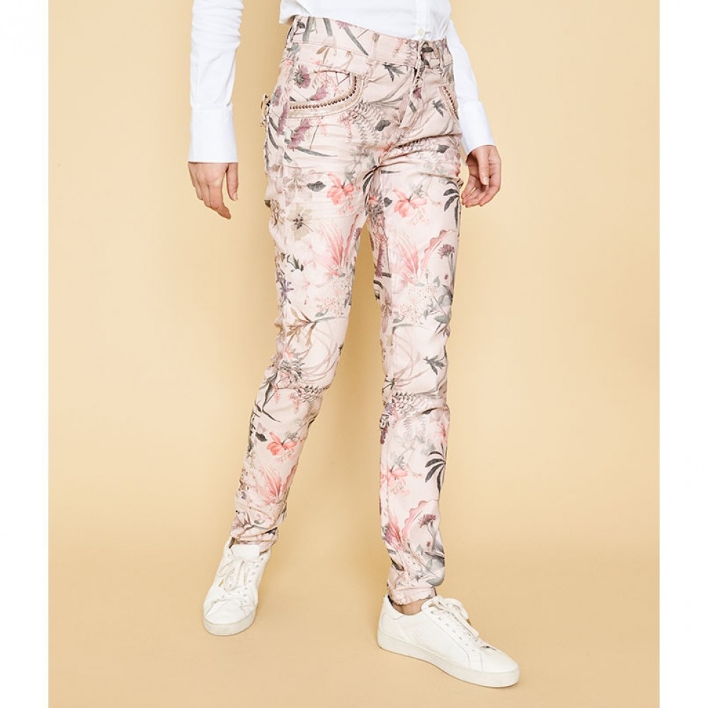 Mos Mosh bukser - Naomi Shine Flower Pant, Rose Flower