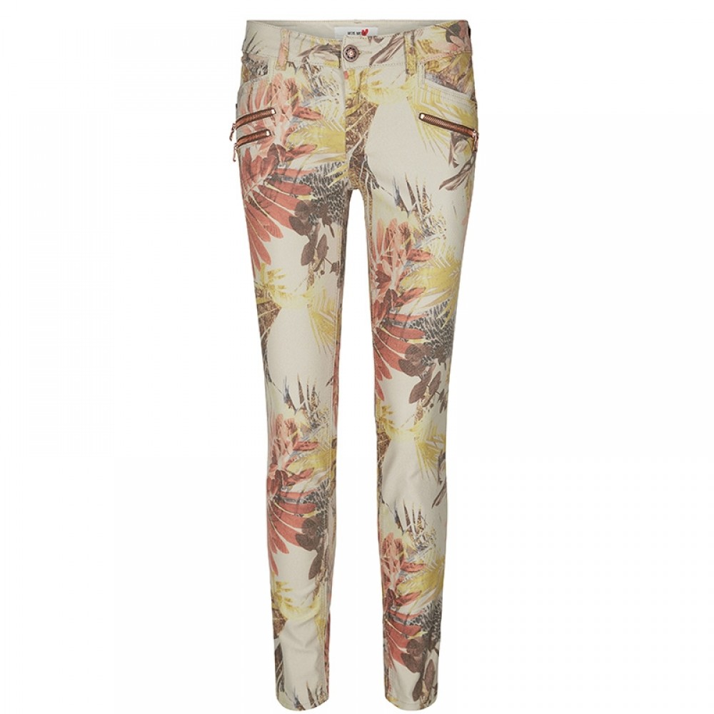Mos Mosh bukser - Berlin Zip Cape Jeans, Cashew Flower 
