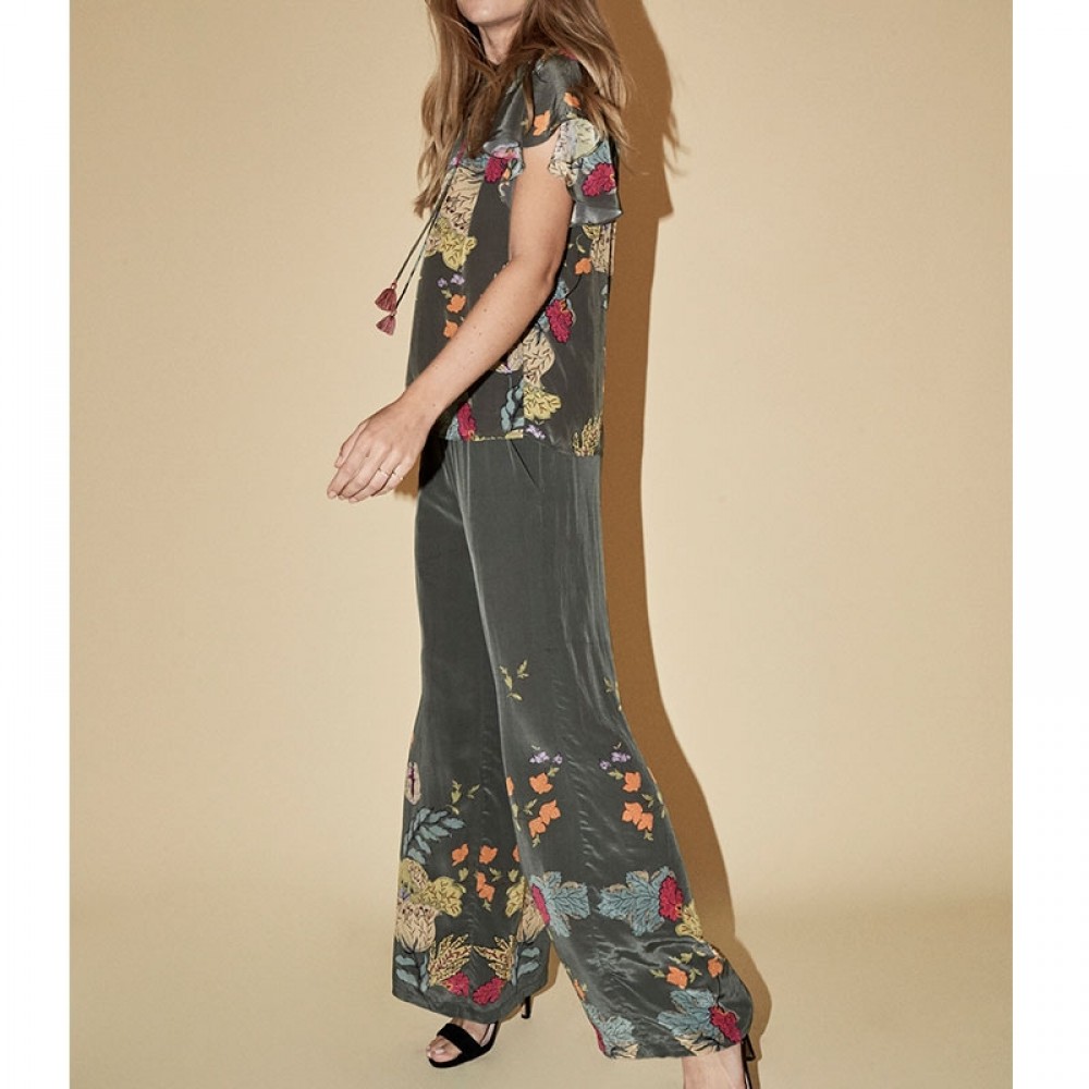 Mos Mosh bukser - Niki Ava Pant, Grape Leaf Flower 