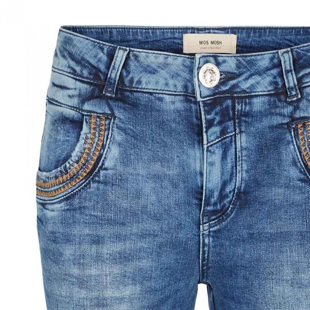 Mos Mosh jeans - Naomi Inca 7/8 Zip Jeans, Light Blue Denim