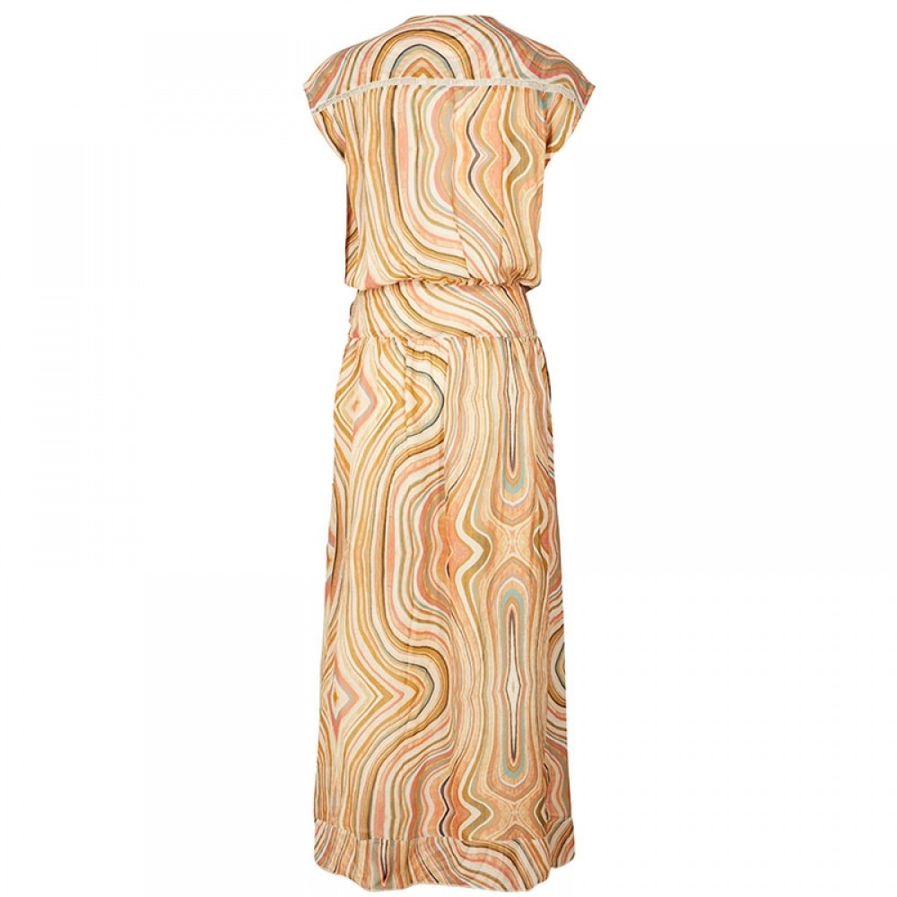 Mos Mosh kjole - Alexa Swirl Dress, Sun Orange Printed