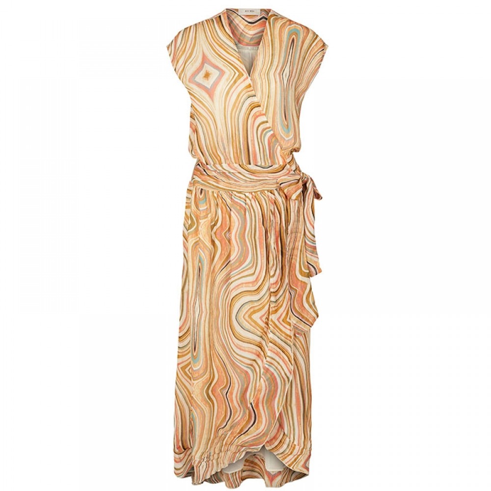 Mos Mosh kjole - Alexa Swirl Dress, Sun Orange Printed