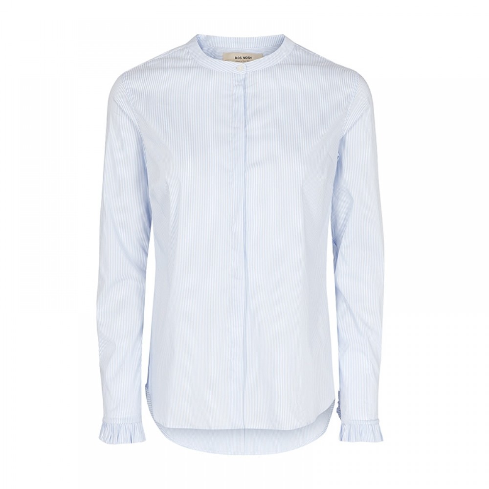 Mos Mosh skjorte - Mattie Shirt, Light Blue Stripe