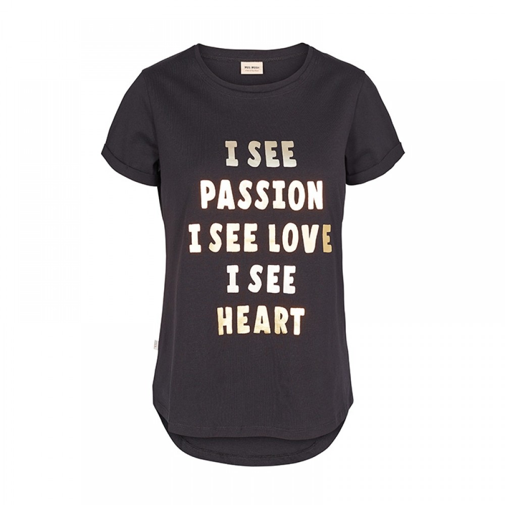 Mos Mosh bluse - Isee O-neck Tee, Black