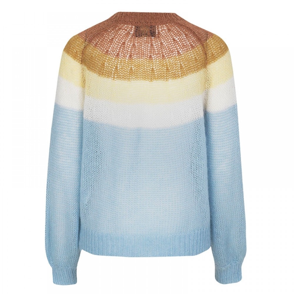 Munthe strikbluse - Dinner Knit, Blue